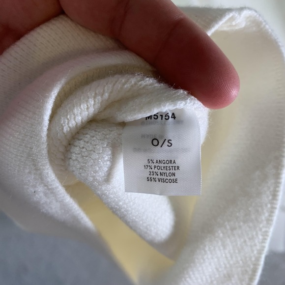 Kerisma Aja Sweater Womens One Size White Rib Turtleneck Dolman Knit Pullover - Picture 15 of 16